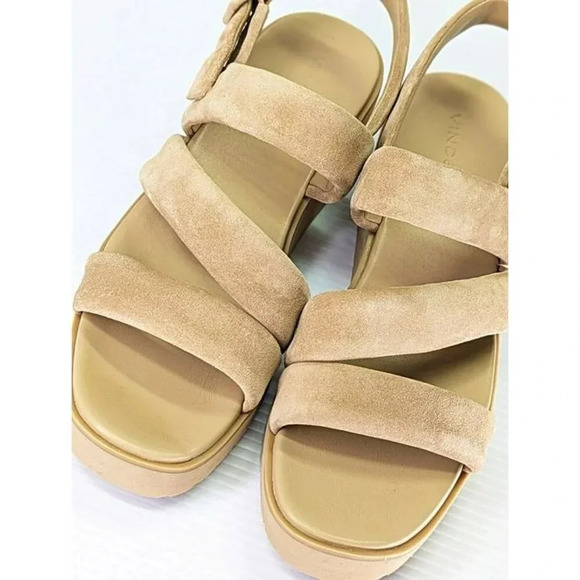 Vince Women's Skylar Strappy Slingback Sandals Dune Suede Size 8 M (MSRP $280) - Picture 6 of 11